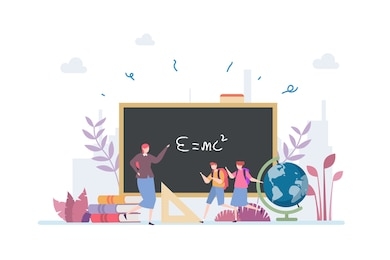 
back to school vector illustration concept showing children attend class after holiday, suitable for landing page, ui, web, app intro card, editorial, flyer, and banner.