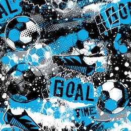 abstract seamless pattern for boys. football pattern. grunge urban pattern with football ball. sport wallpaper on white background with black and green. repeated sport pattern.