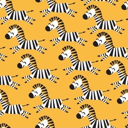 seamless pattern of zebra.  colored vector design element for frame and border, textile, fabric or paper print. vector background with stylized fantasy zebra