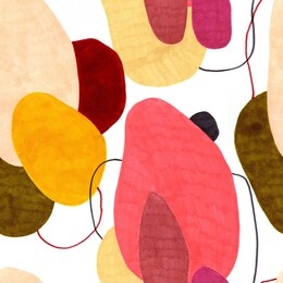 hand drawn abstract seamless pattern of a modern art style. raster texture with minimalist style.