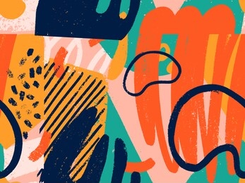creative doodle art seamless pattern with different shapes and textures. collage. vector