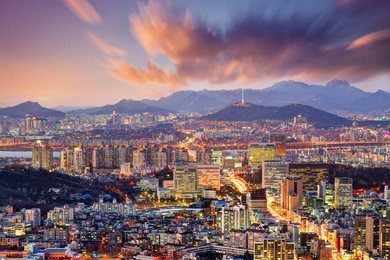 downtown seoul, south korea.