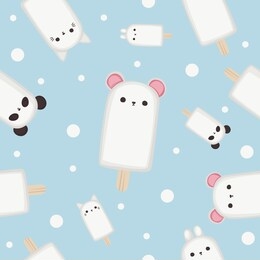 kawaii design pattern seamless vector