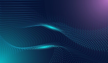 stock vector illustration of technology futuristic circuit digital, 3d abstract sci-fi user interface concept with gradient dots and lines. artificial intelligence. abstract vector background.