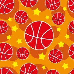 basket ball pattern seamless with orange background