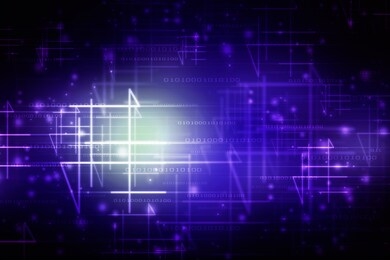 2d illustration abstract futuristic electronic circuit technology background