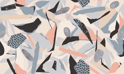 modern artistic illustration pattern. creative collage with shapes. seamless pattern. fashionable template for design.