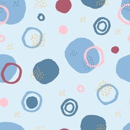 colorful seamless pattern marker and ink with circles dots texture. background in minimalist scandinavian style hand drawn for fabric, wallpaper, bed linen. vector illustration