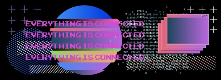 vaporwave synthwave 80s-90s retrofuturistic background with opened terminal console and folders on desktop. abstract technology vector background with glitched computer program.