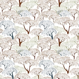 beautiful wallpaper with autumn forest. seamless vector pattern with graphic trees. trees with bare branches