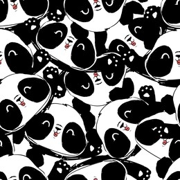 cute panda pattern seamless. vector illustration.