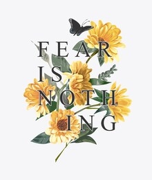 typography slogan on sunflower background