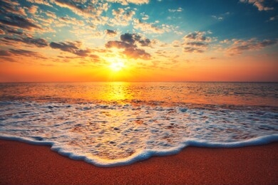 beautiful cloudscape over the sea, sunrise shot