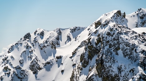 deep snow in the mountains . winter in the southwest. snow covered southern rocky mountains high in the sangre de christo mountain range near taos , new mexico.
