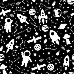 space vector seamless pattern . concept  for print, web design, cards, wallpapers, textile
