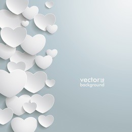 white hearts on the grey background. eps 10 vector file.