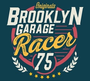 vector brooklyn racing text print 