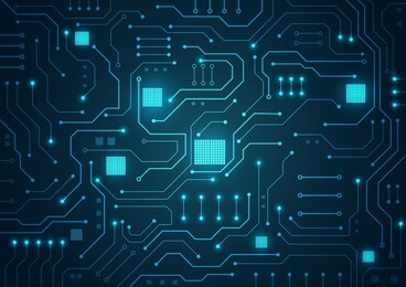 high tech technology geometric and connection system background with digital data abstract