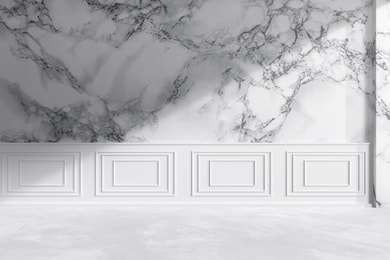 3d rendering : illustration of background empty room. space for your decorate design. white room interior. modern living room white and clean. wall and floor room. empty house