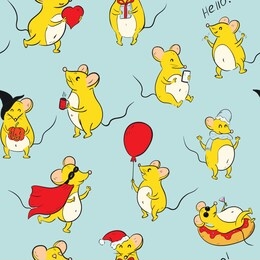 mouses cute animals seamless pattern. concept for print, web design, cards, wallpapers, textile