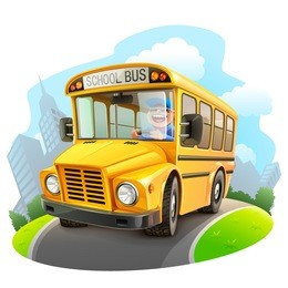 funny school bus illustration