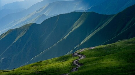 khevsureti, georgia country. the road to the village of shatili. summer 2019