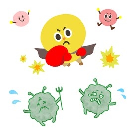 the illustration that good bacteria repulse green mold