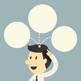 businessman have idea on head