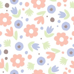 spring doodle flower seamless pattern perfect for kids pattern, baby clothes, baby blanket, baby dress, fabric and textile pattern