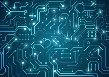 high tech technology geometric and connection system background with digital data abstract