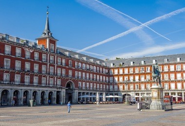 plaza mayor, the central square in madrid, spain