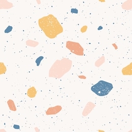 colorful venetian terrazzo imitation seamless pattern. realistic marble texture with stone fragments. modern minimalistic floor tile for interior decoration. trendy abstract vector illustration.