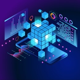 data statistics web banner. data visualization concept. 3d isometric vector illustration. page template. 