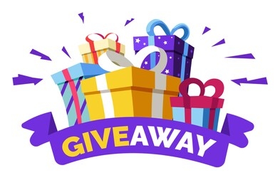 giveaway for promo in social network, advertizing of giving present, like or repost isolated icon vector. business account, gift box, winner. social media post, surprise package, subscribers reward