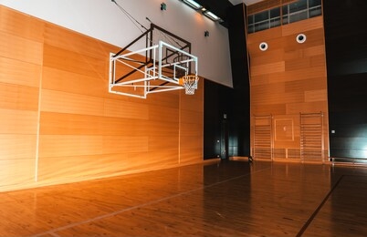 basketball hoop in the hall