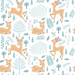 seamless pattern with christmas deer. vector illustrations
