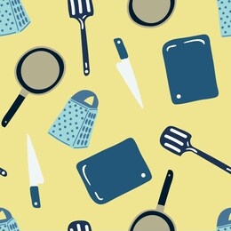 seamless cooking tools pattern. creative cooking tools texture for fabric, wrapping, textile, wallpaper, apparel. vector illustration