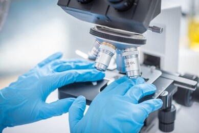  using a microscope for research in the laboratory, modern technology