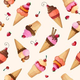 ice creams seamless pattern eps10 vector illustration