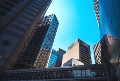 modern office building close up in hong kong