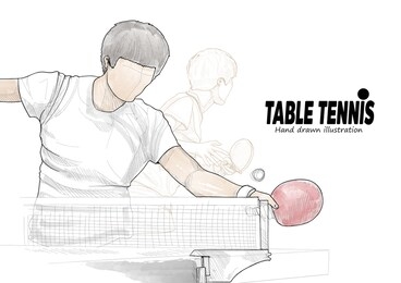 portrait of table tennis player vector illustration. sport background design. table tennis wallpaper