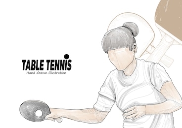 portrait of table tennis player vector illustration. sport background design. table tennis wallpaper
