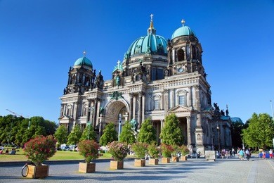 berlin cathedral. berliner dom, germany. street view