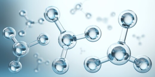 science background with molecule or atom, abstract structure for science or medical background, 3d illustration.