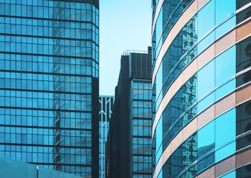 modern office building close up in hong kong
