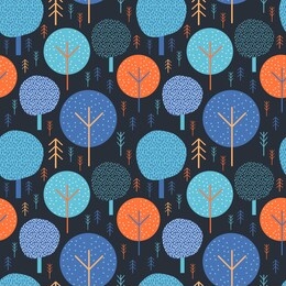 abstract seamless pattern geometric forest. simple minimalist trees. scandinavian style huge. cartoon winter. vector illustration. colorful design for printed materials.  christmas trees 