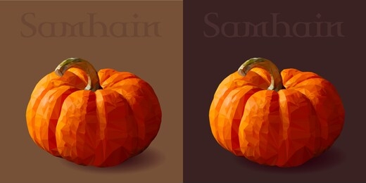 vector image. poster with pumpkin. the feast of harvest. celtic custom. samhain. autumn.