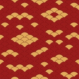 seamless pattern in chinese style. red and yellow oriental background.