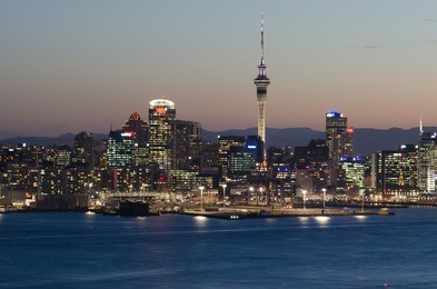  the beautiful auckland city at night with skyscraper