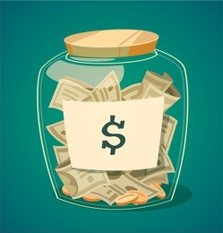 saving money jar. vector illustration.